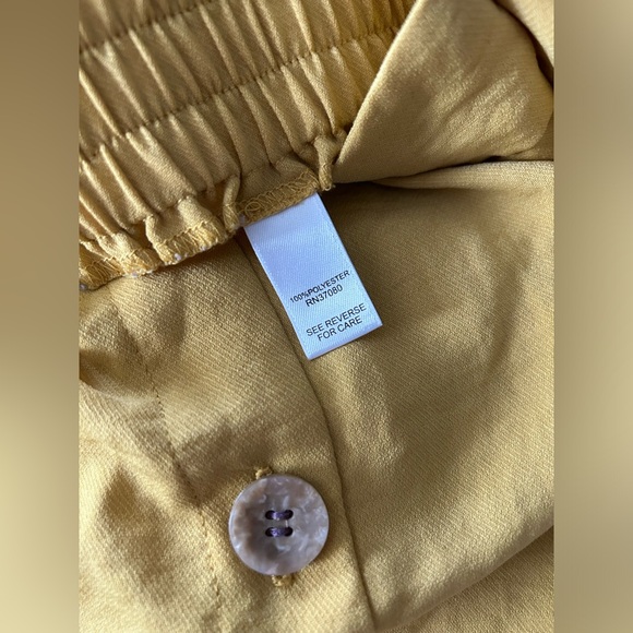 Cato Midi Length Button Down Yellow Skirt with Attached Ribbon Tie Size Small - Picture 6 of 10